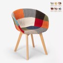 Nordic design patchwork stoel hout en stof keuken bar restaurant PIGEON Verkoop