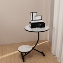 Elegante salontafel met 2 ronde marmeren planken 45x50 cm Marpes L Aanbod