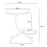 Design salontafel van metaal en marmer met 2 planken 50x50 cm Marpes XL Keuze