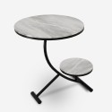 Design salontafel van metaal en marmer met 2 planken 50x50 cm Marpes XL Kortingen