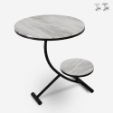 Design salontafel van metaal en marmer met 2 planken 50x50 cm Marpes XL Aanbieding