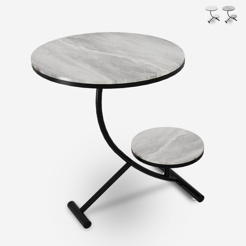 Design salontafel van metaal en marmer met 2 planken 50x50 cm Marpes XL Aanbieding Design salontafel van metaal en marmer met 2 planken 50x50 cm Marpes XL Aanbieding