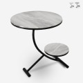 Design salontafel van metaal en marmer met 2 planken 50x50 cm Marpes XL Aanbieding