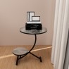 Design salontafel van metaal en marmer met 2 planken 50x50 cm Marpes XL Aanbod