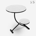 Elegante salontafel met 2 ronde marmeren planken 45x50 cm Marpes L Aanbieding