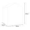Balkonkas voor planten en bloemen uit PVC en staal 153x153xh210 cm Mimosa M Aanbod