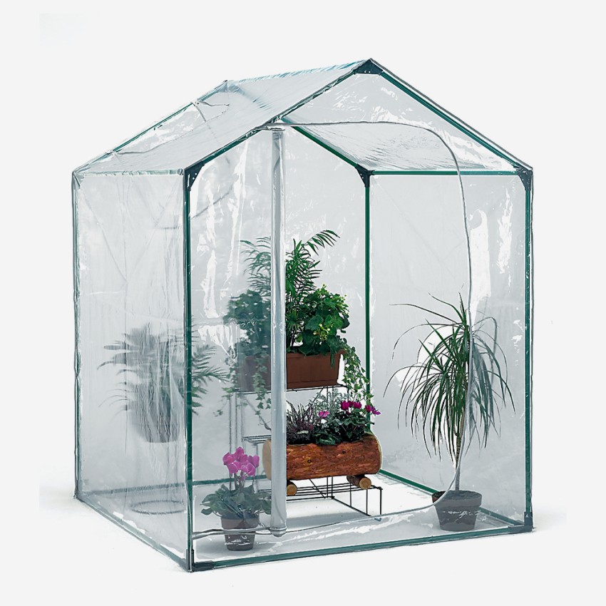 Balkonkas voor planten en bloemen uit PVC en staal 153x153xh210 cm Mimosa M Aanbieding