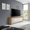 Tv-kast Visio WB met 2 deuren en 2 laden 210cm in houtkleur met wit Afmetingen