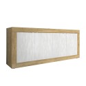 Buffetkast Alte met 4 deuren 207cm in houtkleur met wit Voorraad