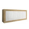 Buffetkast Alte met 4 deuren 207cm in houtkleur met wit Voorraad