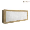 Buffetkast Alte met 4 deuren 207cm in houtkleur met wit Aanbieding