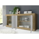 Buffetkast Alte met 4 deuren 207cm in houtkleur met wit Model