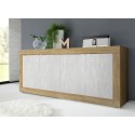 Buffetkast Alte met 4 deuren 207cm in houtkleur met wit Afmetingen