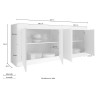 Buffetkast Alte met 4 deuren 207cm in houtkleur met wit Kosten