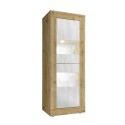 Woonkamer vitrinekast Nina WB Basic in hout met wit en 2 glazen deuren Kortingen