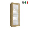 Woonkamer vitrinekast Nina WB Basic in hout met wit en 2 glazen deuren Aanbod