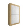 Hoge opbergkast Novia WB Basic met 4 deuren in wit met hout Voorraad