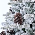 Kunstmatige kerstboom met besneeuwde takken en dennenappels 180 cm Faaborg Aanbod