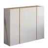 Moderne schoenenkast 4 deuren hoogglans wit eiken 140x35x111cm Chelsea Aanbod