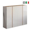Moderne schoenenkast 4 deuren hoogglans wit eiken 140x35x111cm Chelsea Verkoop