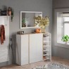 Moderne schoenenkast 4 deuren hoogglans wit eiken 140x35x111cm Chelsea Kortingen