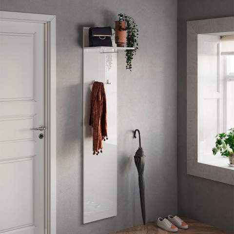 Moderne wandkapstok met 2 haken glanzend wit Leslie Aanbieding