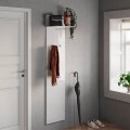 Moderne wandkapstok met 2 haken glanzend wit Leslie Aanbieding