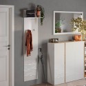 Moderne wandkapstok met 2 haken glanzend wit Leslie Kortingen