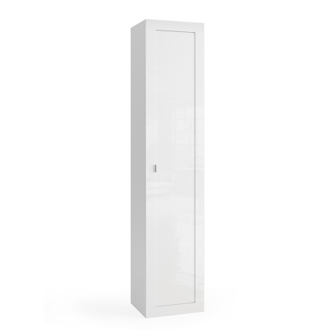 Mobiele kolom-kast badkamer 1 deur glanzend wit Telma Aanbieding