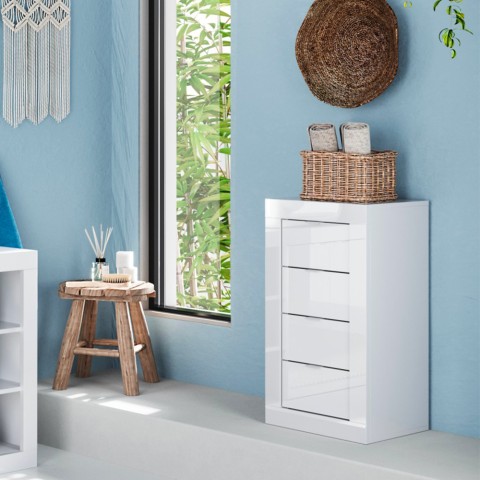 Ladekast Cherie 4 lades 42x35x78cm voor slaapkamer badkamermeubel Aanbieding