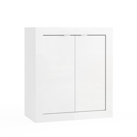 Willy Witte Glanzende Badkamerkast met 2 Deuren 70x35x78cm Aanbieding