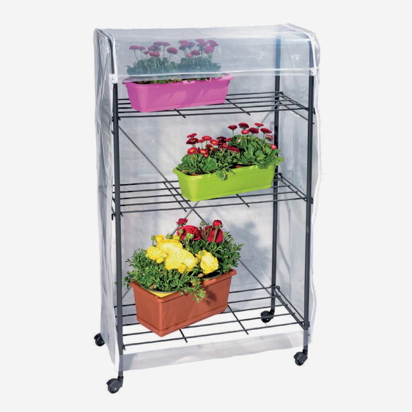 Balkonkas op wielen met 3 planken 57x28xh105 cm Mini Spring Aanbieding Balkonkas op wielen met 3 planken 57x28xh105 cm Mini Spring Aanbieding