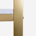 Manicure tafel nageltafel met marmereffect en gouden frame 110x43x81 cm Lipota Kortingen
