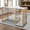 Manicure tafel nageltafel met marmereffect en gouden frame 110x43x81 cm Lipota Verkoop