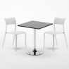 Rechthoekige salontafel zwart 70x70 cm met stalen onderstel en 2 gekleurde stoelen Parisienne Mojito Karakteristieken