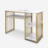Manicure tafel nageltafel met marmereffect en gouden frame 110x43x81 cm Lipota Aanbieding