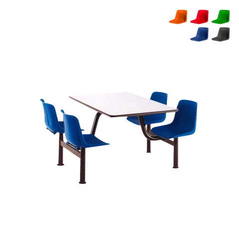 Monobloc tafel 4 stoelen kantine bedrijf kantoor school Four Aanbieding