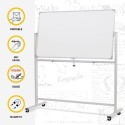 Verrijdbaar dubbelzijdig magnetisch whiteboard 180x90 cm  Albert XL Korting