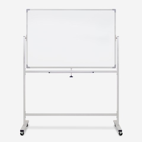 Tweezijdig magnetisch whiteboard 120x90 cm op wielen Albert L Aanbieding