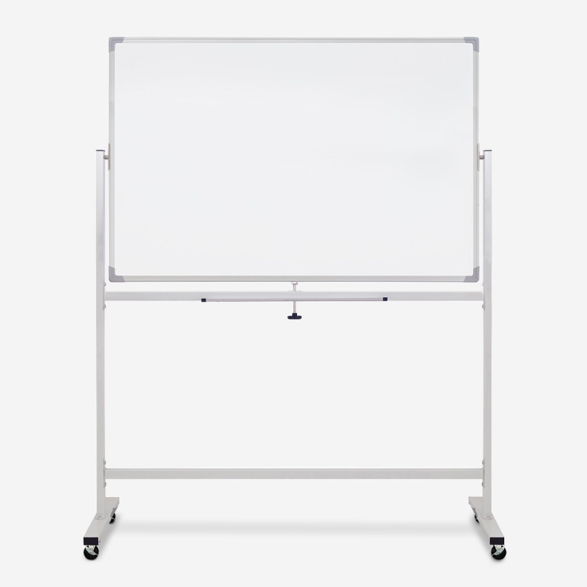 Tweezijdig magnetisch whiteboard 120x90 cm op wielen Albert L Aanbieding