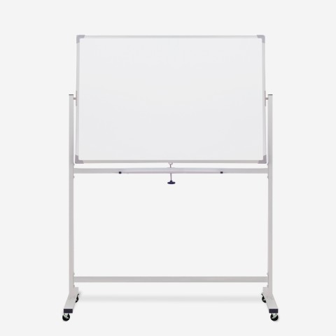 Dubbelzijdig magnetisch whiteboard Albert M 90x60cm, draaibare mobiele standaard Aanbieding