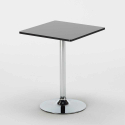 Vierkante salontafel zwart 70x70 cm en 2 gekleurde stoelen Parisienne Mojito 