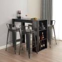 set hoge zwarte bar tafel en 4 barkrukken met rugleuning cruzville Aanbod