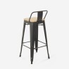 set 4 barstoelen met rugleuning en zwarte vintage tafel 120x60 cm blackduck Kosten