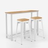 set hoge industriële tafel en 2 barstoelen trenton Aanbieding