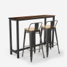 set 2 barstoelen met rugleuning en hoge industriële tafel ludlow Catalogus