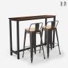 set 2 barstoelen met rugleuning en hoge industriële tafel ludlow Verkoop