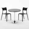 Ronde salontafel zwart 70x70 cm en 2 gekleurde stoelen Parisienne Cosmopolitan Prijs