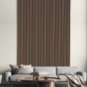 5 x decoratieve geluidsabsorberende panelen 120x57 cm wandmontage, walnotenhout K-N Aanbieding