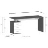 Moderne kantoorbureau met 3 lades 160x60x75cm New Selina Basic 